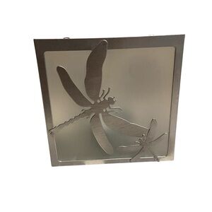 Yankee Candle Dragonfly Frosted Glass Tealight Candle Holder Square